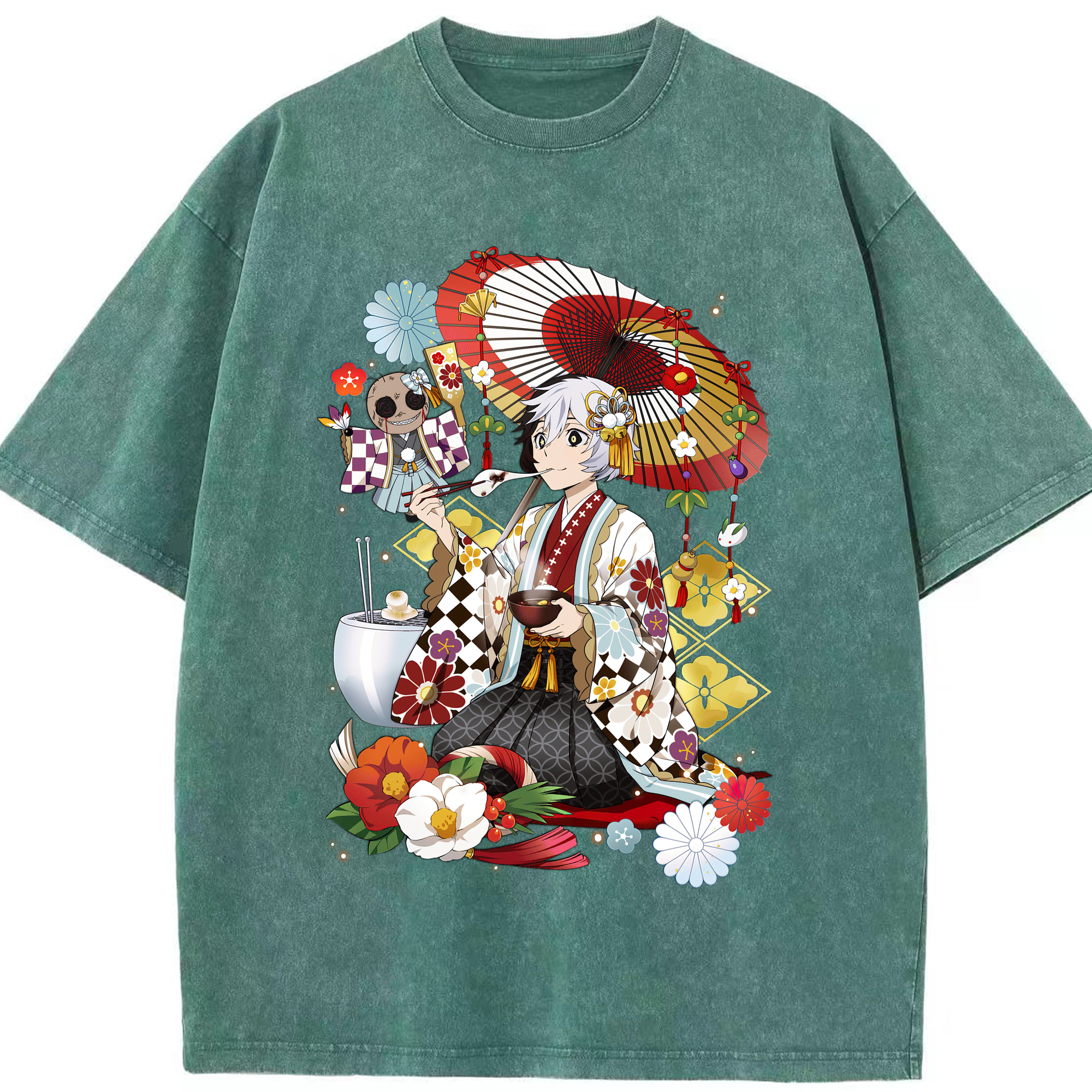 （画像用） 文豪ストレイドッグス Bungo Stray Dogs 綿100% ヴィンテージ風 半袖Tシャツ（フロントプリント）